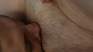 Pussy eating after a good pegging 