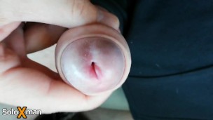Glans teasing to the first drop of preejaculate - SoloXman