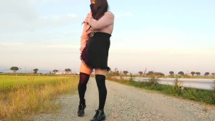 Exposed masturbation ejaculation in the early morning of beautiful transgender Honoka