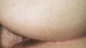 Step sister almost breaks my bed in reverse cowgirl. Look at her cum. 