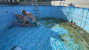 The head of the house fucked the new pool boy right there