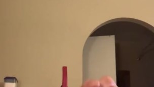 Daddy smacking his dick after a hard day at word