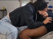 Girlfriend  on your lap wakes up and makes you bust down her throat. 9/16