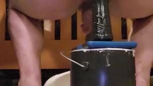 Riding my XL horse dildo 