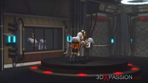Shemale sex cyborg fucks hard an alien in the underground and secret US military base
