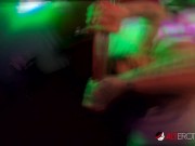 Two big titty babes scissoring with a big toy in a hotel room 7/16