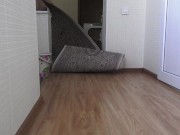 Mature BBW MILF housewife washes the floor while shaking her big saggy tits. 1/16