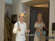 HUNT4K. Girlie has penis in the tushy but her boyfriend gets money 2/16