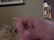 Quickie in my hotel room, huge load