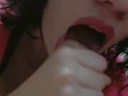 Close Up Amateur Milf blows up cum in 1 minute 7/16