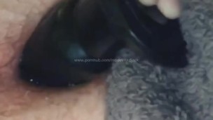 Stretching my ass with a giant butt plug