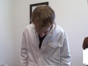 Smallcock dude jerked by MILF and ebony 3/16