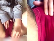 【２画面】素人オナニー自撮り中♡濡れ染みパンティに割れ目が浮き出ちゃう///【個撮】 15/16