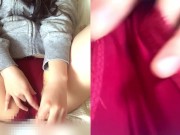 【２画面】素人オナニー自撮り中♡濡れ染みパンティに割れ目が浮き出ちゃう///【個撮】 8/16