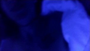 Girlfriend gets tits & fac covered in cum in blacklight