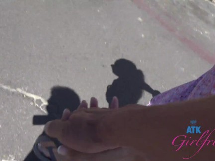 Super Hot amateur Summer Vixen sucks cock in the car on a date to the beach - POV - GFE