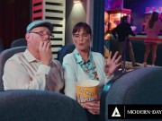 RISKY BLOWJOB For Movie Theatre PERVS! CAUGHT! 2/16