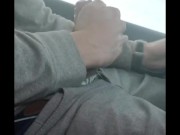 SLOW MOTION johnholmesjunior shooting cum load while driving on highway slow motion