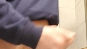 SLOW MOTION johnholmesjunior shooting cum load in mens bathroom in slow motion