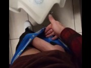 SLOW MOTION johnholmesjunior shooting cumload in mens bathroom in slow motion.