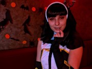 Nun of Church of Satan fucking herself in all holes
