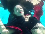 Underwater swimming classics bare feet girl realise swimming costume 10/16