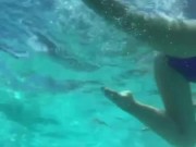 Sequins and stockings, underwater handstands, shiny tights, realise swimsuit in public, compilation 1/16