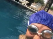 Sequins and stockings, underwater handstands, shiny tights, realise swimsuit in public, compilation 10/16