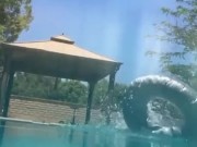 Sequins and stockings, underwater handstands, shiny tights, realise swimsuit in public, compilation 13/16