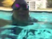 Sequins and stockings, underwater handstands, shiny tights, realise swimsuit in public, compilation 4/16