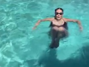 Sequins and stockings, underwater handstands, shiny tights, realise swimsuit in public, compilation 5/16