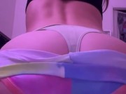 Teen slut pulling shorts off and showing my pink holes 7/16