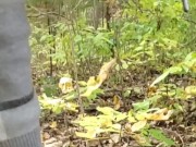 CAUGHT YIKES - Trying to piss from my pussy in the forest