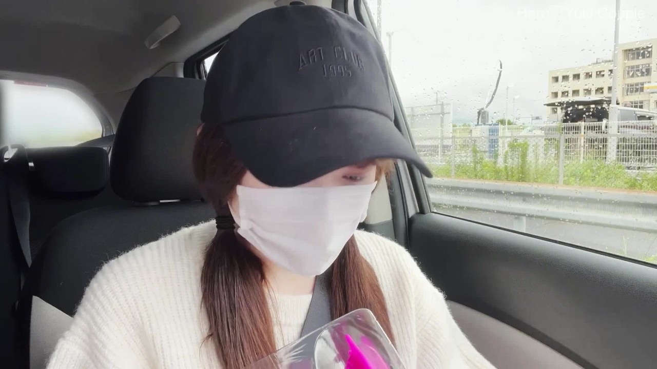 Outdoor date with remote vibrator then creampie in car sex