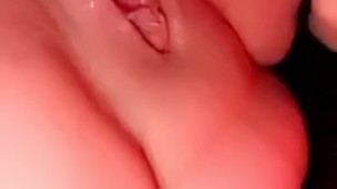 Young milf creaming on her dildo