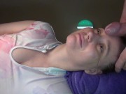 Facial massage side view with cock