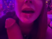 Teen cam girl shows off her big dick sucking skills and takes a big load