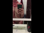 Rio carnival Brazilian amateur having fun and playing in the shower after party on cell phone camera 3/16