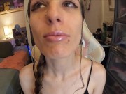 Submissive Brunette PAWGs Throat Pussy gets Trained and Filled with Cum! Throatpie Face Fuck CumSlut 1/16