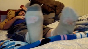 Just chilling in the bed with my socks on