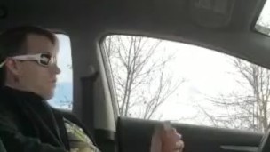 Sacha Huge jerking off in his car