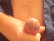 POV Real amateur jerking on your face, playing with precum and cum