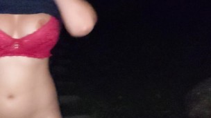 submissive girl in the middle of the forest