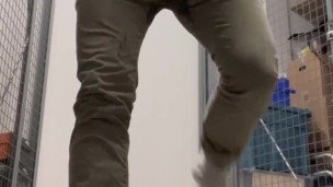Risky public piss fun