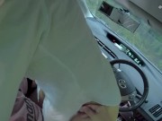 雨の中仕事帰りのOLと初カーSEXで露出絶頂♡車で生ハメ中出し（日本人素人）퇴근 후 사무실 숙녀와 자동차 섹스. ♡ 일본 아마추어 9/16