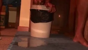 Pissing a lot while riding dildo 9 inch