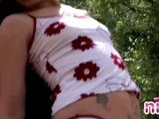 Lesbian Nina strip off in tree 3/16
