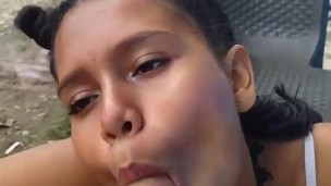 I give a delicious blowjob to my neighbor on the street before my husband arrives