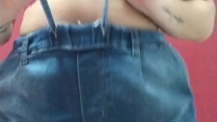 hot latina changing shorts without panties