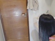Hot wife fucking her husband's friend hiding in the bathroom at the birthday party 1/16